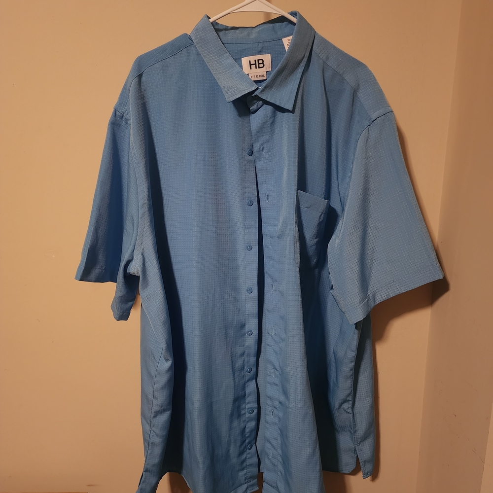 DXL Harbor Bay 2xlt Blue Short Sleeve Shirt